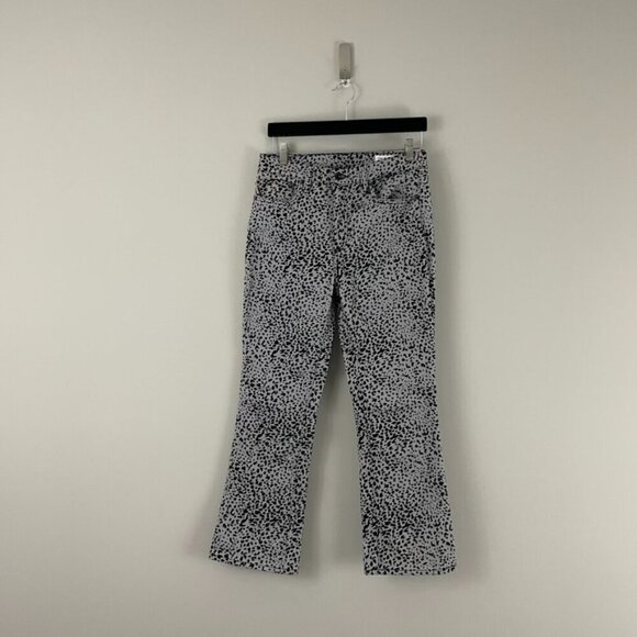 Rag & Bone Hana Velvet Cheetah Print Crop Flare Jeans Size 27 - Picture 1 of 7